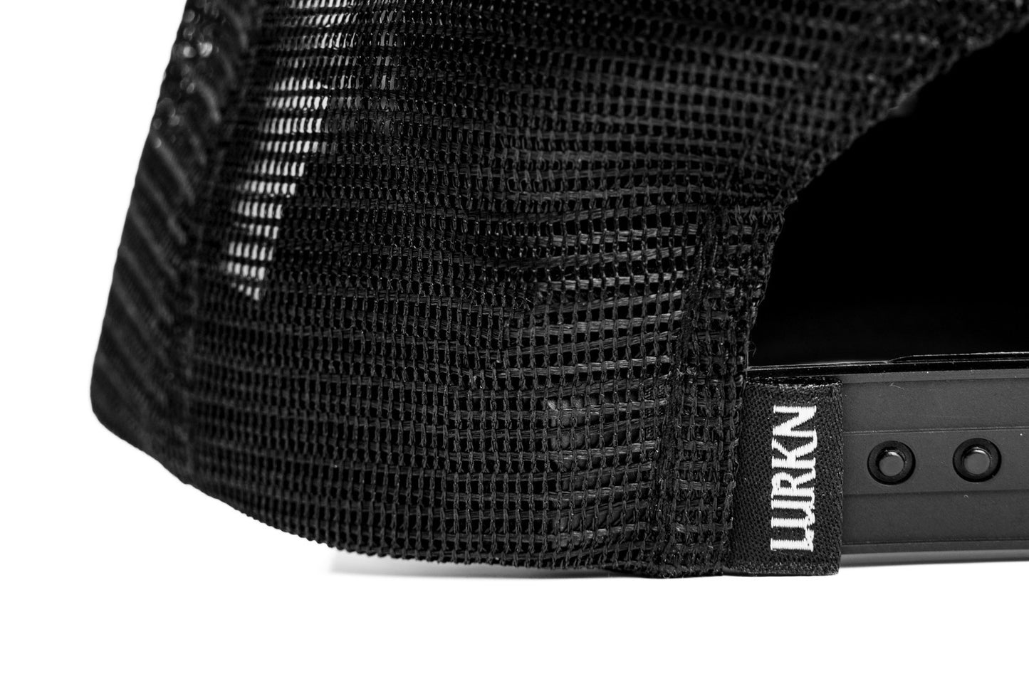 STAY LURKN TRUCKER HAT - BLACK/WHITE