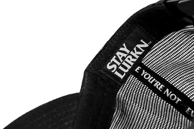 STAY LURKN TRUCKER HAT - BLACK/WHITE