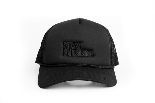 STAY LURKN TRUCKER HAT - BLACK/BLACK